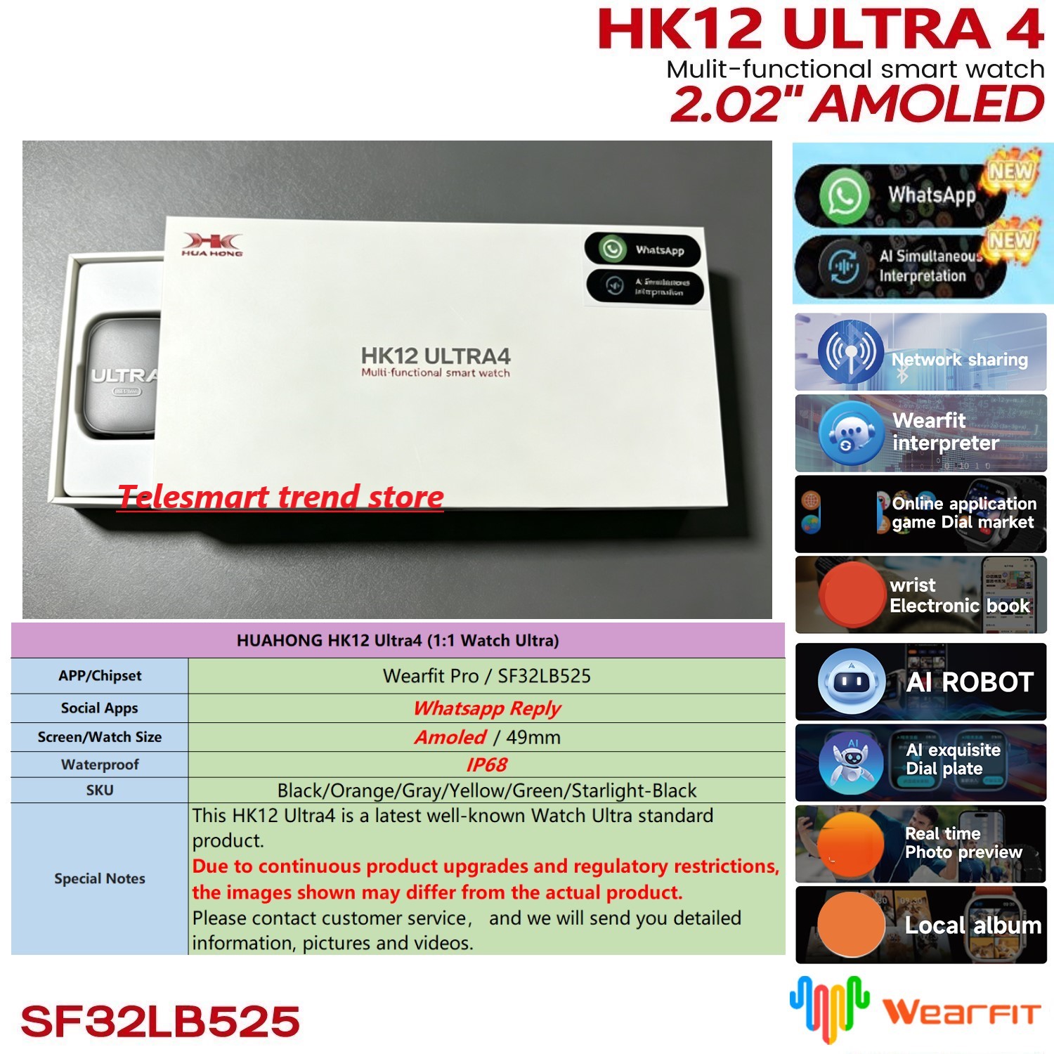 Smartwatch Nexus - Reloj Inteligente Huahong Amoled HK12 Ultra4,